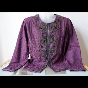 🎄Purple beaded jacket Be ready for holiday events NWT Size 3=size 16